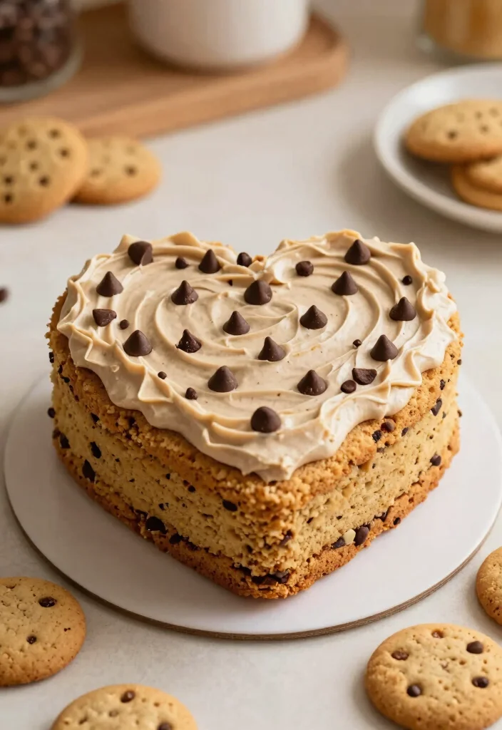 17 Heart Shaped Cake Ideas for a Romantic Sweet Style - 10. Cookie Dough Heart Cake 1