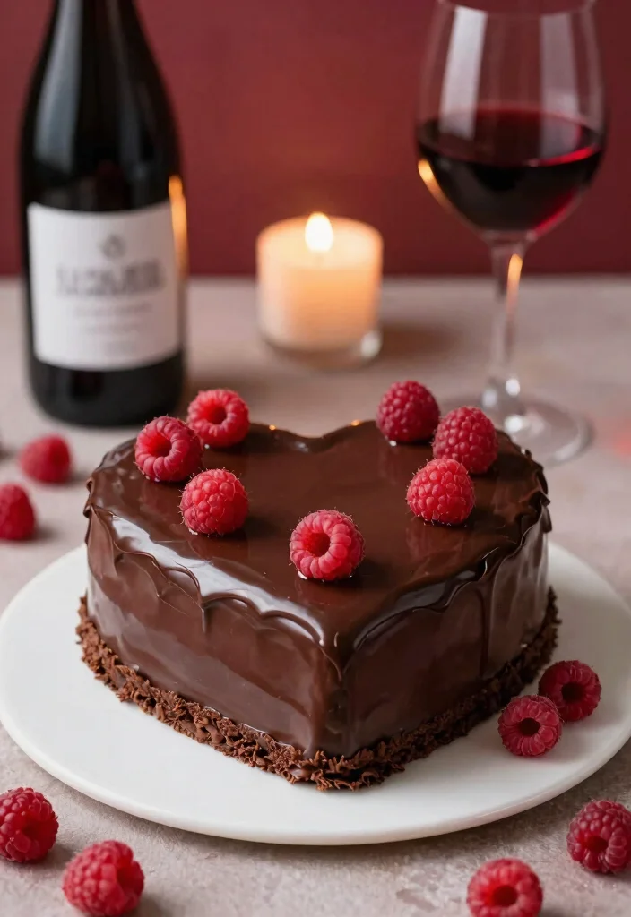 17 Heart Shaped Cake Ideas for a Romantic Sweet Style - 12. Red Wine Chocolate Heart Cake 1