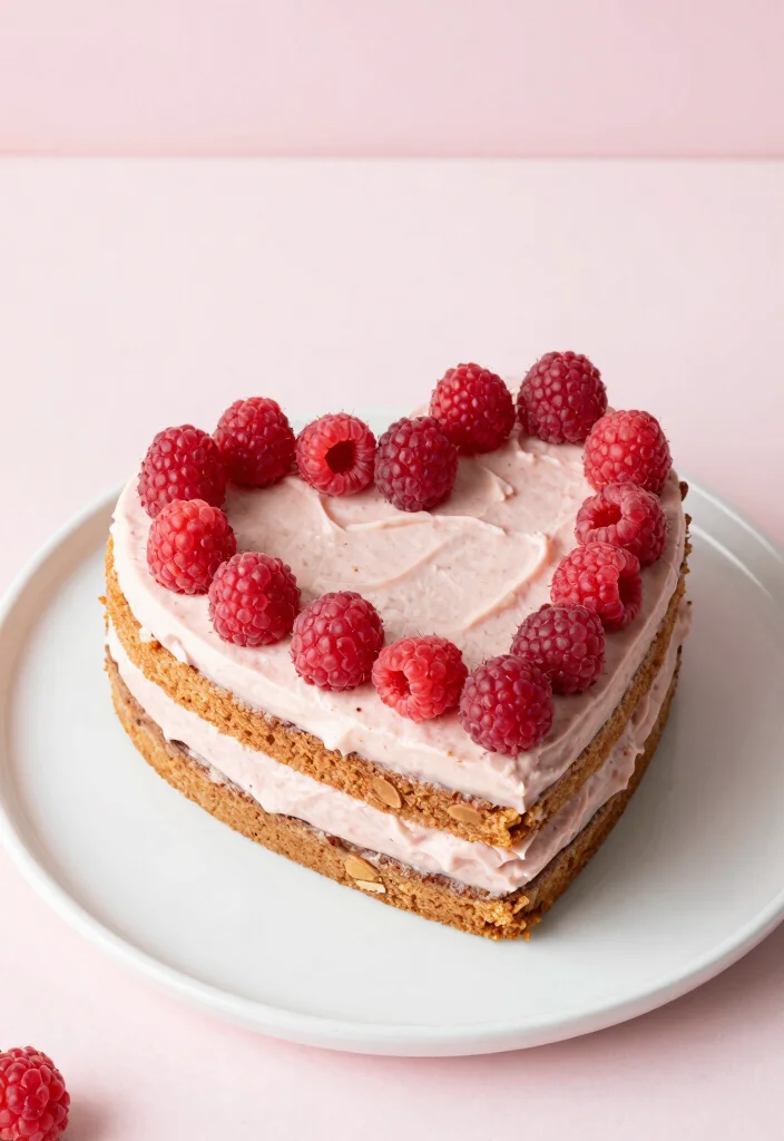 17 Heart Shaped Cake Ideas for a Romantic Sweet Style - 13. Raspberry Almond Heart Cake 1
