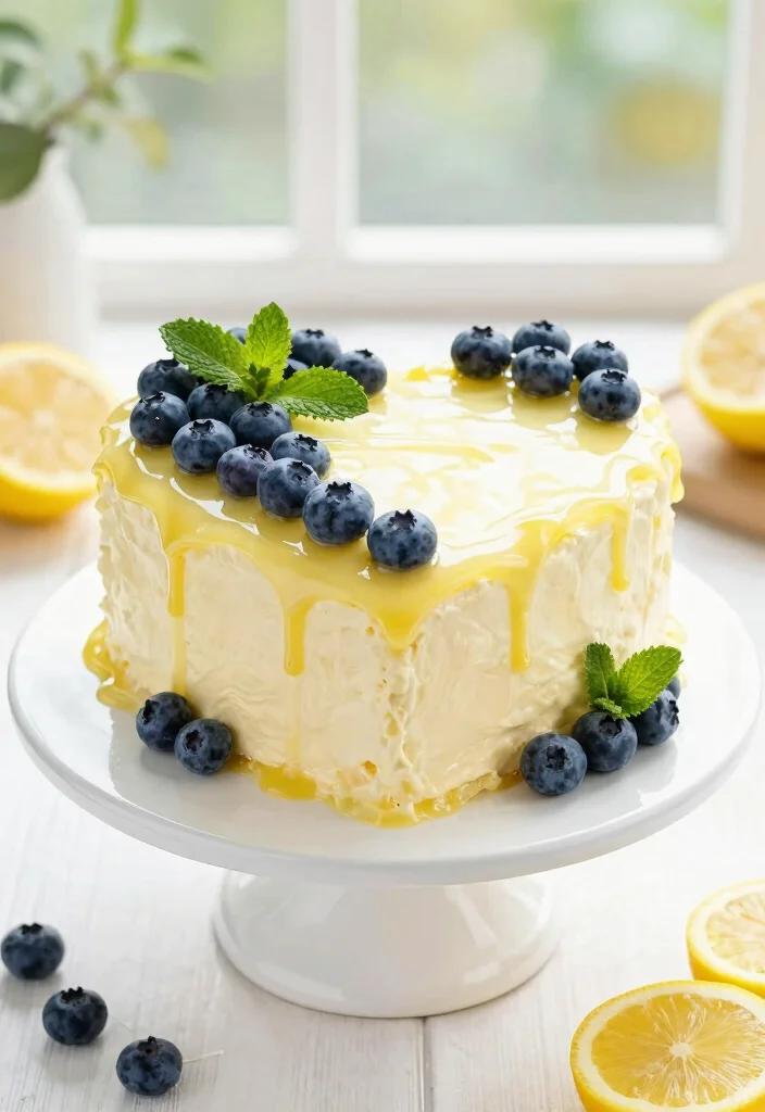 17 Heart Shaped Cake Ideas for a Romantic Sweet Style - 4. Lemon Blueberry Heart Cake 1