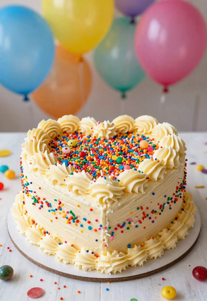 17 Heart Shaped Cake Ideas for a Romantic Sweet Style - 5. Funfetti Heart Cake 1