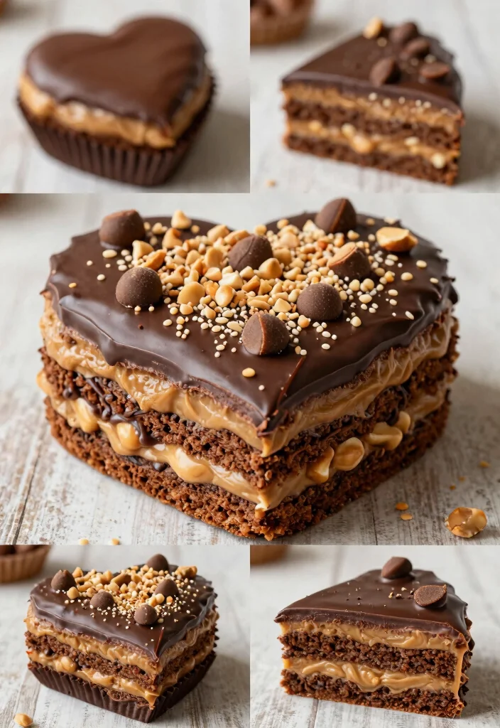 17 Heart Shaped Cake Ideas for a Romantic Sweet Style - 8. Peanut Butter Cup Heart Cake 1