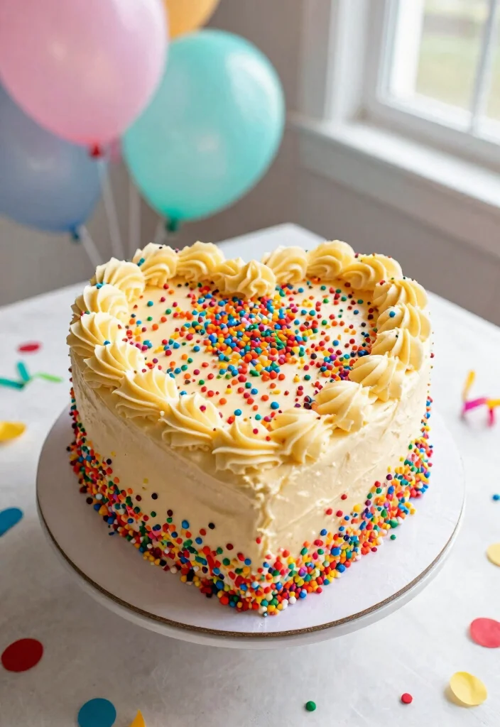17 Heart Shaped Gender Reveal Cake Ideas Cute Surprise Design - 17. Funfetti Heart Cake 1