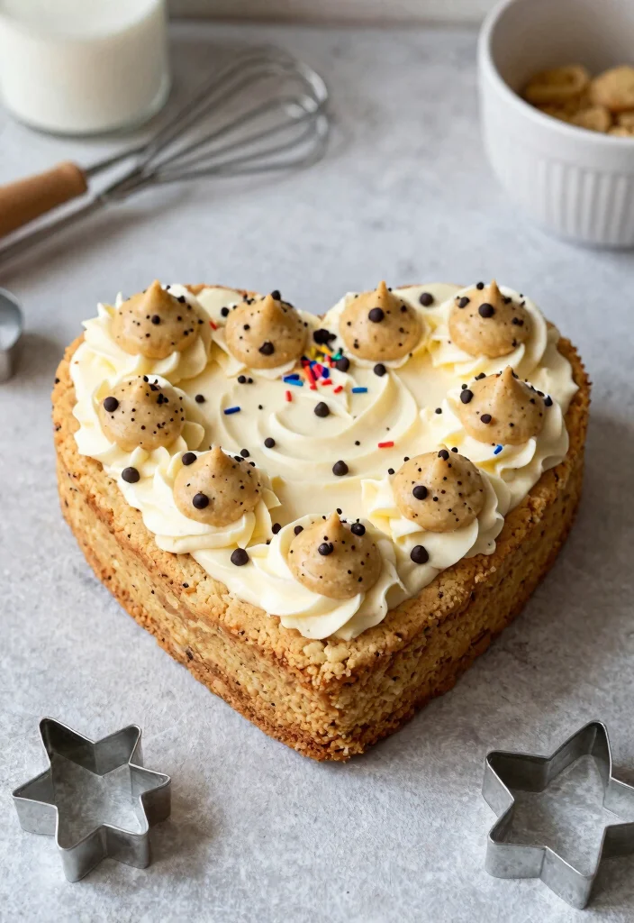 17 Heart Shaped Gender Reveal Cake Ideas Cute Surprise Design - 9. Cookie Dough Heart Cake 1