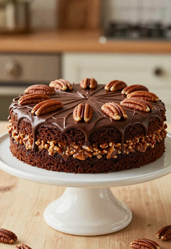 17 Mexican Chocolate Cake Ideas Spiced Rich Flavor - 14. Chocolate Pecan Pie Cake 1