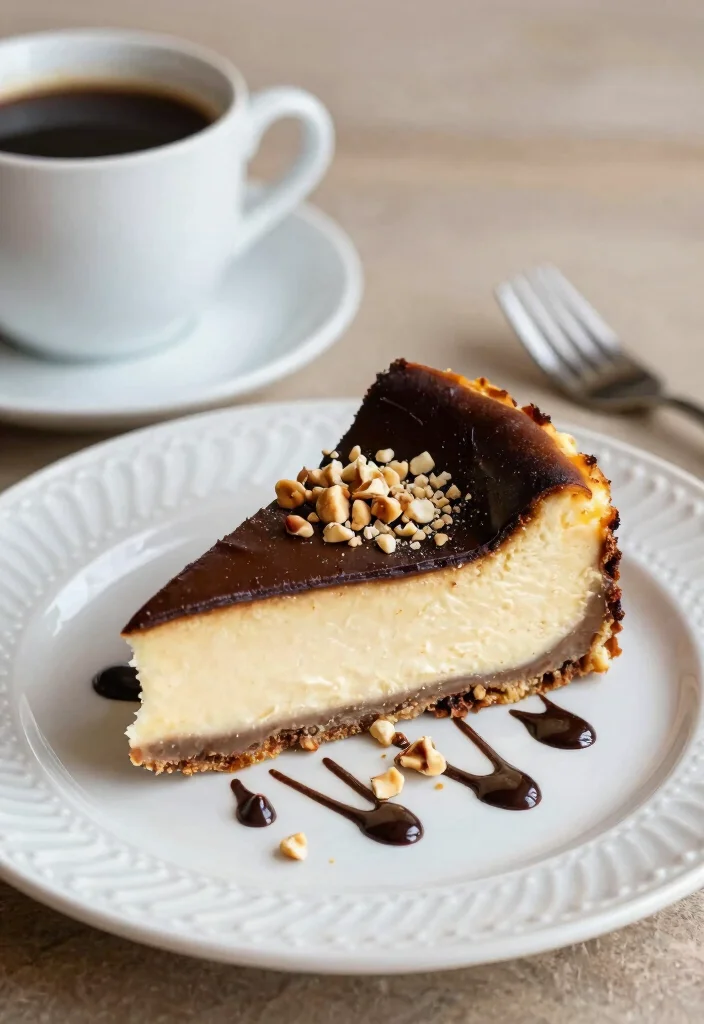 17 San Sebastian Cheesecake Ideas Burnt Basque Style - 11. Hazelnut Mocha San Sebastian Cheesecake 1