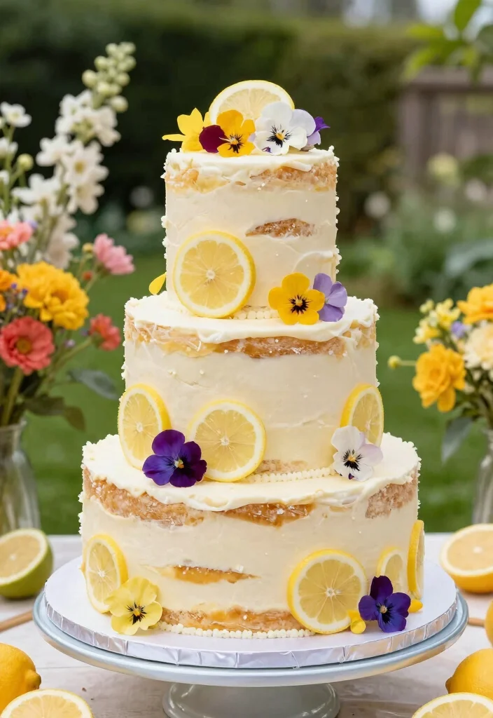 17 Small 2 Tier Wedding Cake Ideas: Intimate Stylish Designs - 11. Lemon Drizzle Cake with Citrus Garnish 1