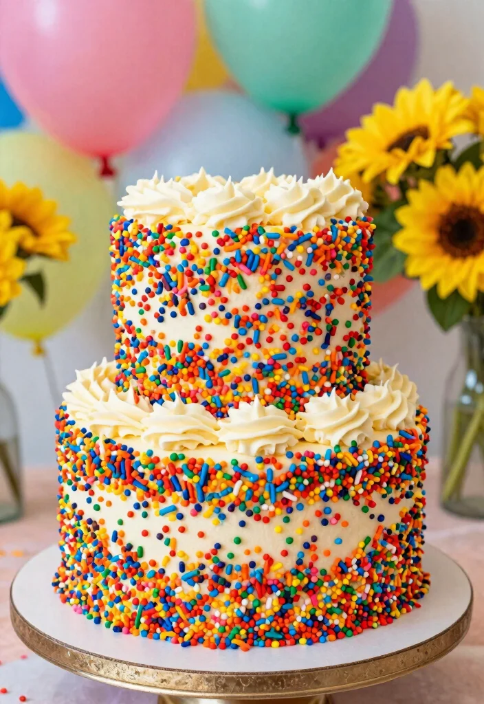 17 Small 2 Tier Wedding Cake Ideas: Intimate Stylish Designs - 15. Funfetti Celebration Cake 1