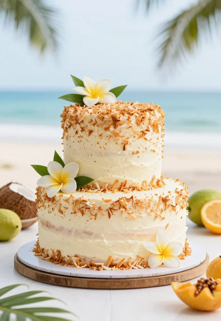 17 Small 2 Tier Wedding Cake Ideas: Intimate Stylish Designs - 9. Coconut Cream Cake with Toasted Coconut 1