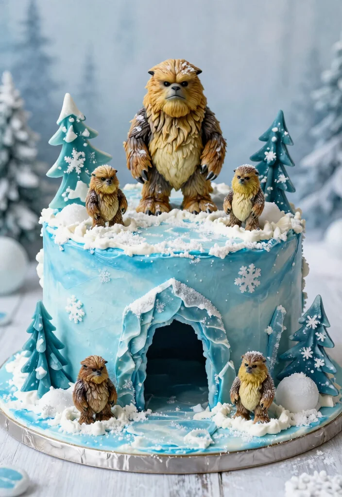 17 Star Wars Birthday Cake Ideas Epic Galactic Designs - 11. Wampa Ice Cave Cake 1