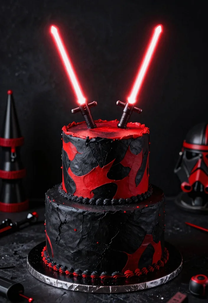 17 Star Wars Birthday Cake Ideas Epic Galactic Designs - 14. Sith Lord Cake 1