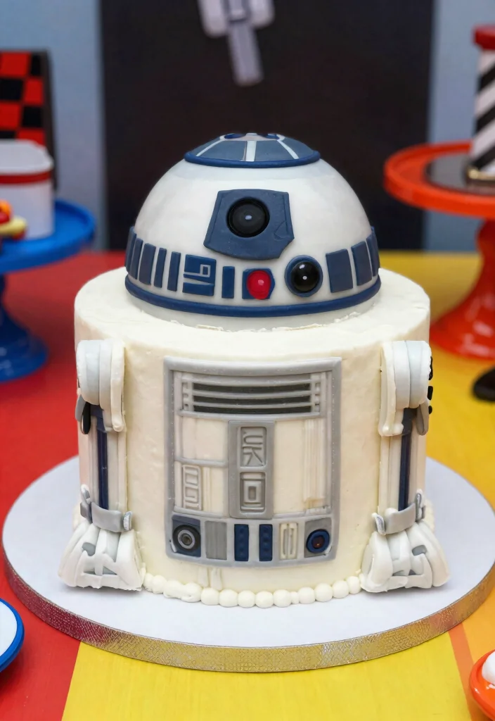17 Star Wars Birthday Cake Ideas Epic Galactic Designs - 15. Droid Cake 1