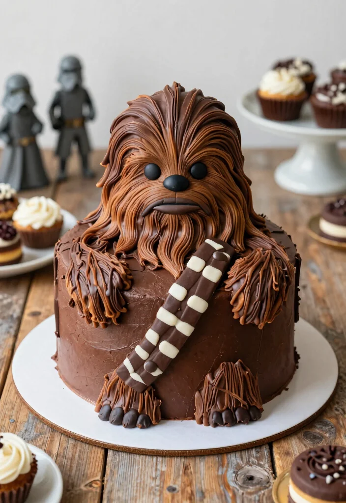 17 Star Wars Birthday Cake Ideas Epic Galactic Designs - 7. Chewbacca Cake 1