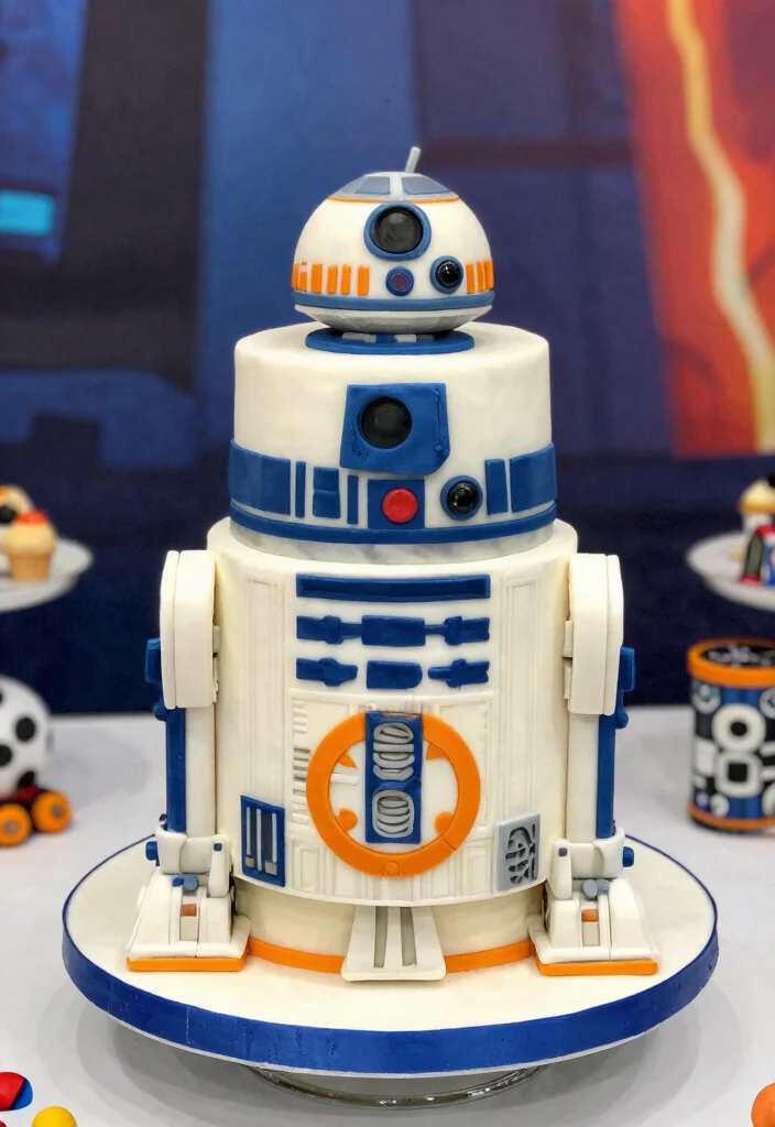 17 Star Wars Birthday Cake Ideas Epic Galactic Designs - 8. R2-D2 and BB-8 Cake 1