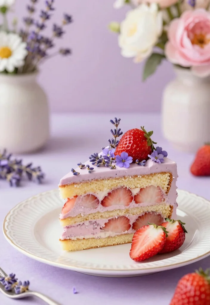 17 Strawberry Sheet Cake Recipe Ideas Easy Crowd Dessert - 17. Strawberry Lavender Sheet Cake 1