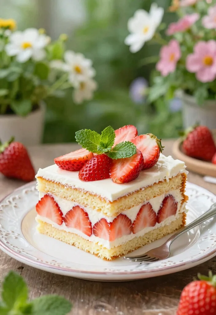 17 Strawberry Sheet Cake Recipe Ideas Easy Crowd Dessert - 8. Strawberry Mint Sheet Cake 1