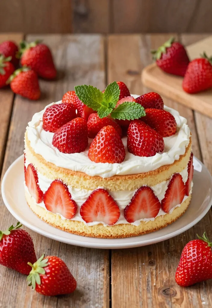 17 Strawberry Sponge Cake Ideas: Light, Fluffy, & Gluten-Free - 12. Strawberry and Mint Sponge Cake 1
