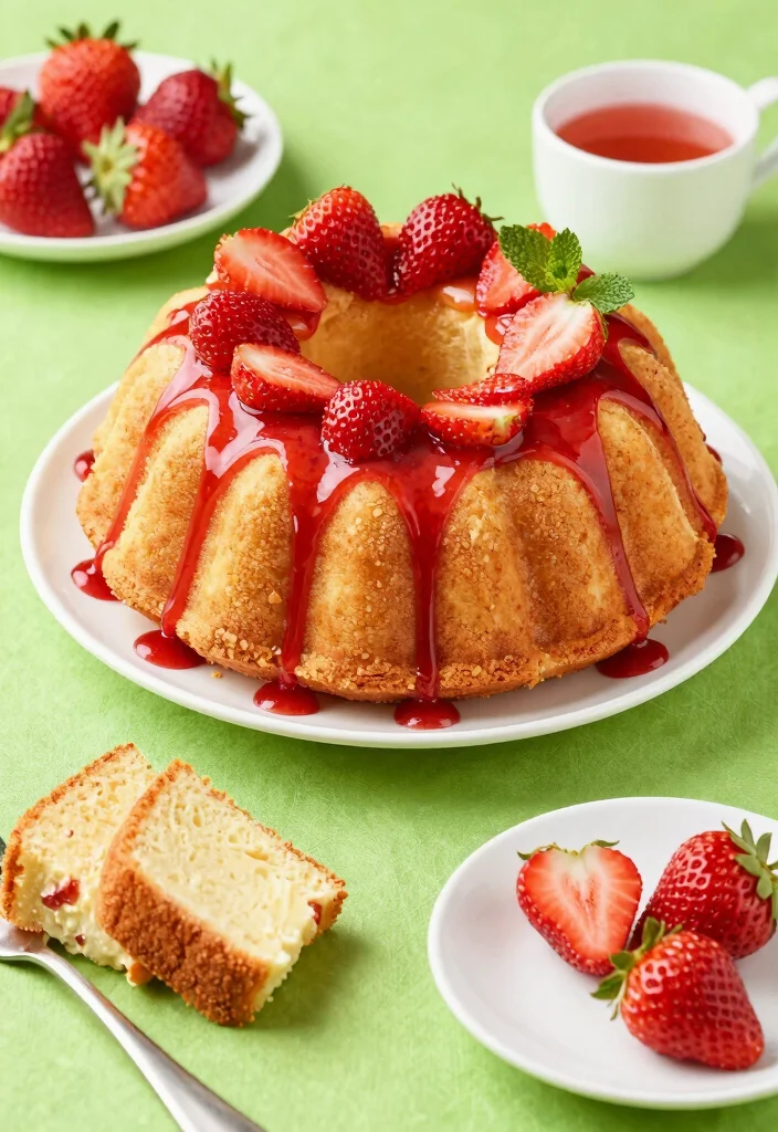 17 Strawberry Sponge Cake Ideas: Light, Fluffy, & Gluten-Free - 8. Strawberry Cream Cheese Bundt Cake 1