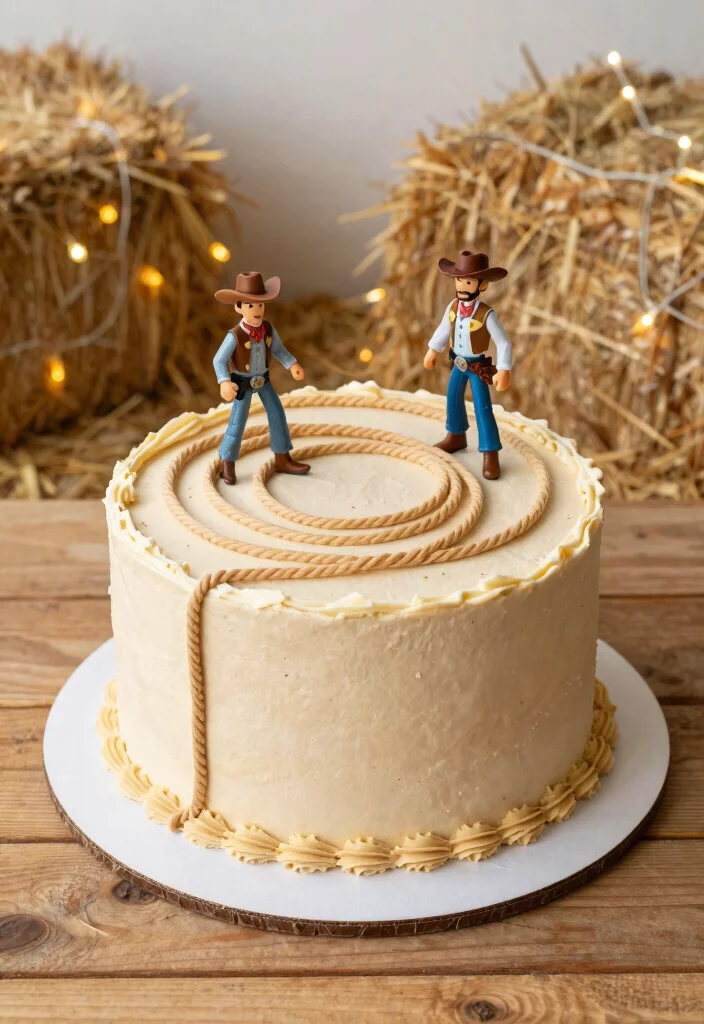 17 Western Smash Cake Ideas for a Rustic Cowboy Theme - 5. Lasso Twist Smash Cake 1