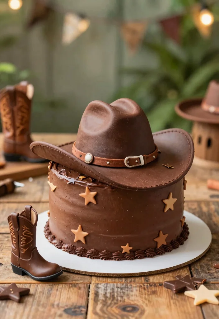 17 Western Smash Cake Ideas for a Rustic Cowboy Theme - 7. Cowboy Hat Smash Cake 1