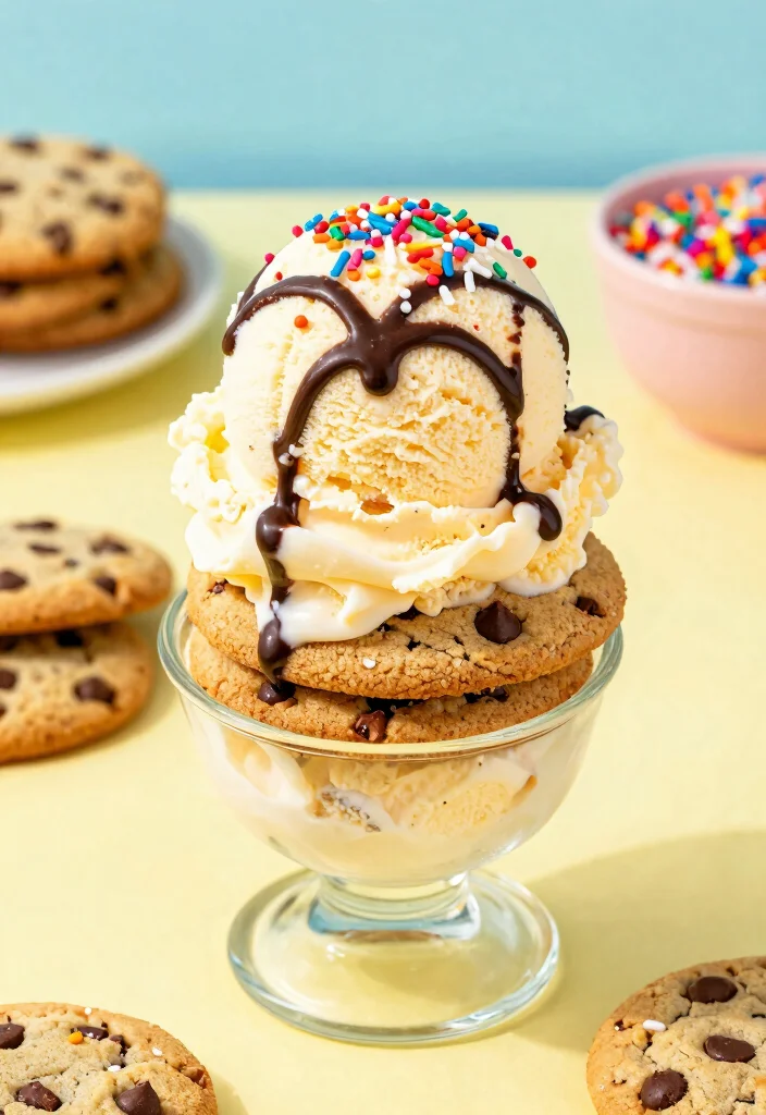 18 Big Chocolate Chip Cookie Recipe Ideas: Giant Vegan Chocolate Chip Cookie Recipes - 15. Chocolate Chip Cookie Ice Cream Sundae 1