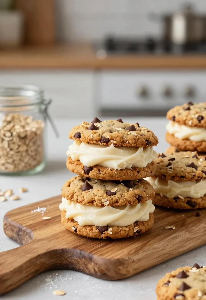 18 Big Chocolate Chip Cookie Recipe Ideas: Giant Vegan Chocolate Chip Cookie Recipes - 3. Oatmeal Chocolate Chip Cookie Sandwiches 1