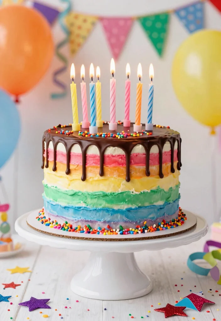 18 Chocolate Cake Decoration Birthday Ideas: Elegant Fun Designs - 1. Rainbow Drip Cake 1