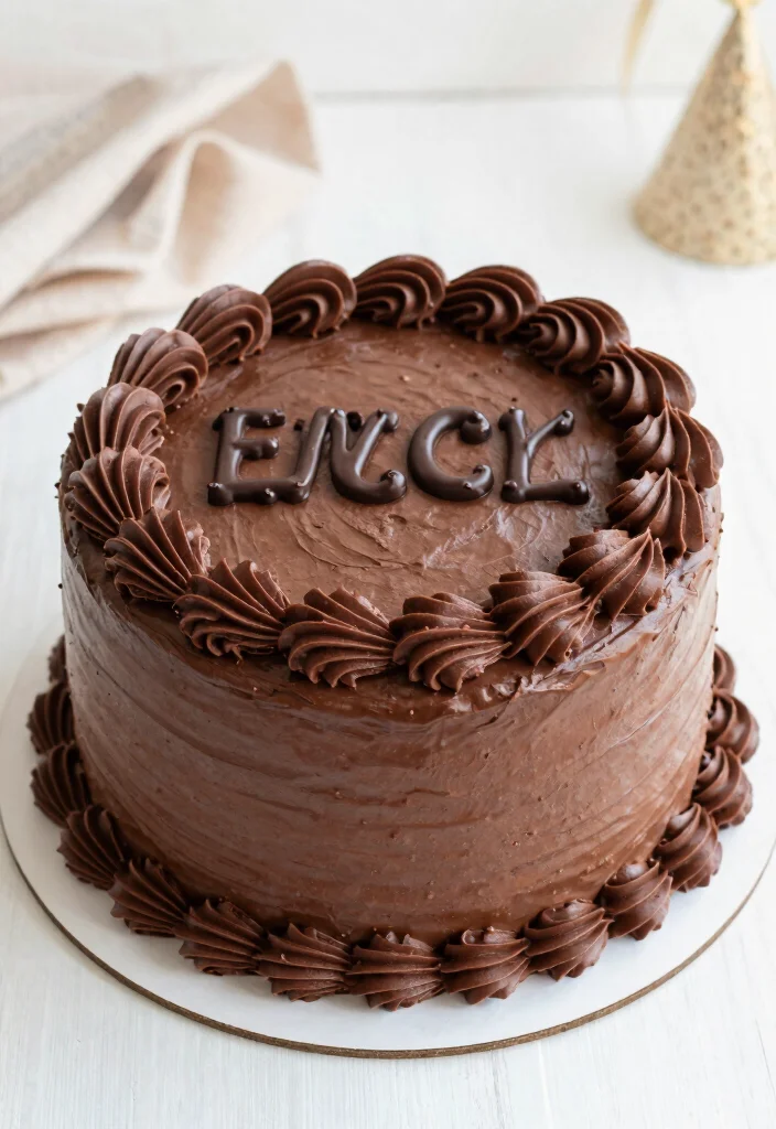 18 Chocolate Cake Decoration Birthday Ideas: Elegant Fun Designs - 12. Simple Chocolate Piping 1