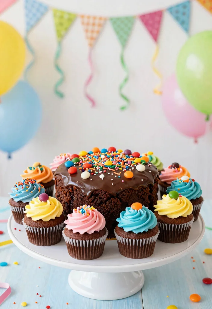 18 Chocolate Cake Decoration Birthday Ideas: Elegant Fun Designs - 14. Chocolate Cupcake Cake 1