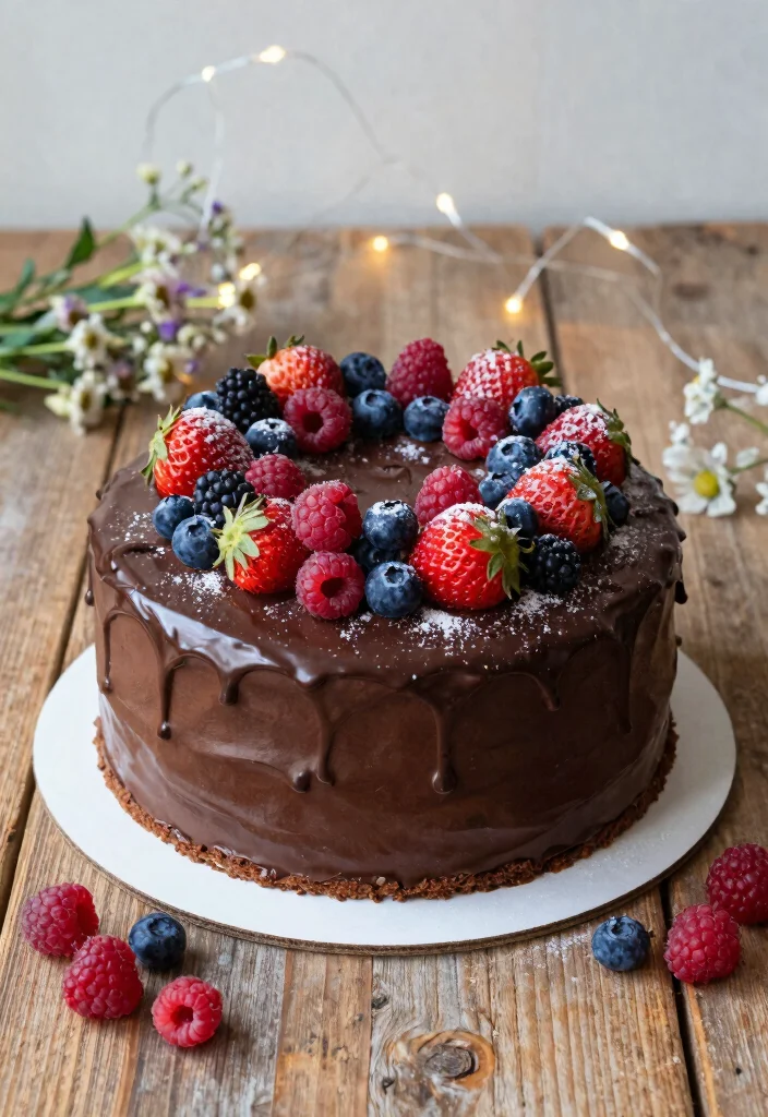18 Chocolate Cake Decoration Birthday Ideas: Elegant Fun Designs - 2. Chocolate Ganache and Fresh Berries 1