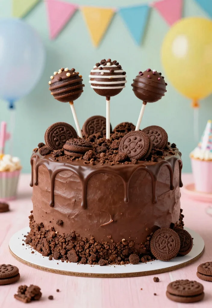18 Chocolate Cake Decoration Birthday Ideas: Elegant Fun Designs - 3. Cookie Crumble Decoration 1