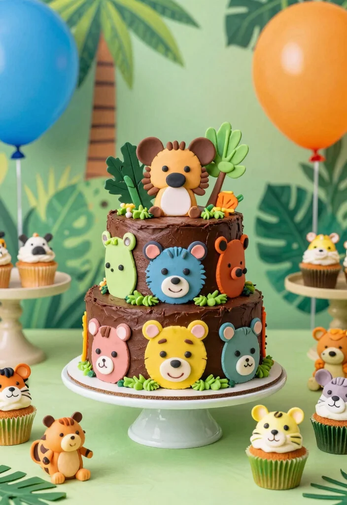 18 Chocolate Cake Decoration Birthday Ideas: Elegant Fun Designs - 4. Whimsical Animal Theme 1