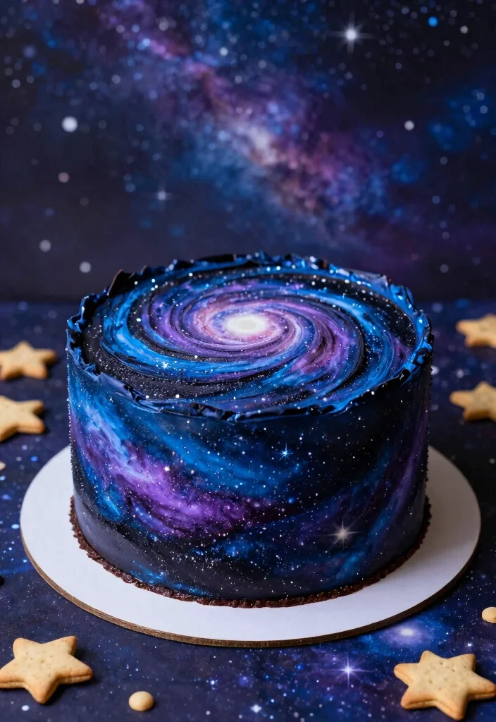 18 Chocolate Cake Decoration Birthday Ideas: Elegant Fun Designs - 7. Galaxy Cake 1