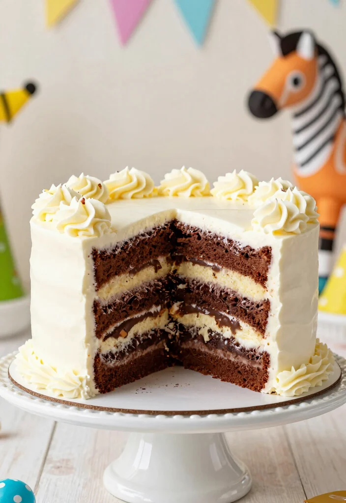 18 Chocolate Cake Decoration Birthday Ideas: Elegant Fun Designs - 9. Chocolate Zebra Cake 1