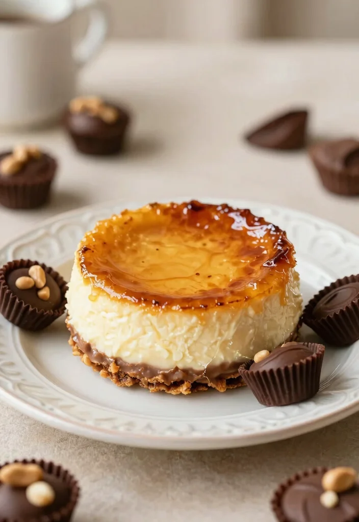 18 Creme Brulee Cheesecake Ideas: Silky Crunchy Fusion - 12. Peanut Butter Cup Creme Brulee Cheesecake 1