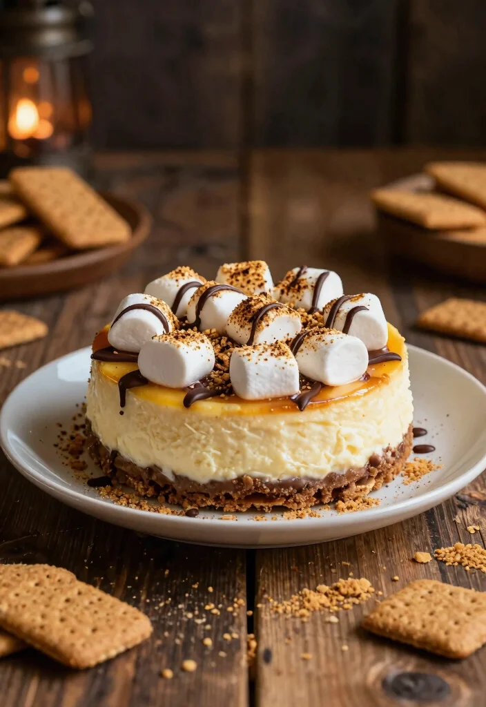 18 Creme Brulee Cheesecake Ideas: Silky Crunchy Fusion - 13. S’mores Creme Brulee Cheesecake 1