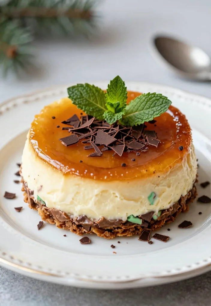 18 Creme Brulee Cheesecake Ideas: Silky Crunchy Fusion - 17. Mint Chocolate Chip Creme Brulee Cheesecake 1
