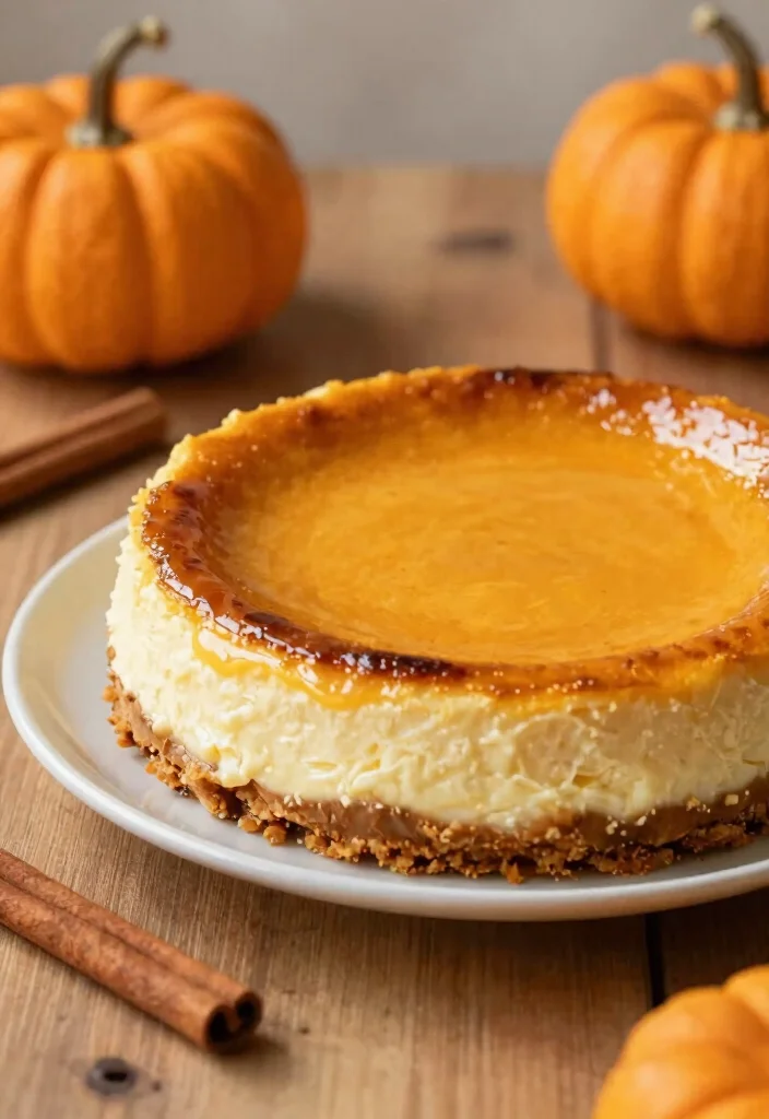18 Creme Brulee Cheesecake Ideas: Silky Crunchy Fusion - 7. Pumpkin Spice Creme Brulee Cheesecake 1