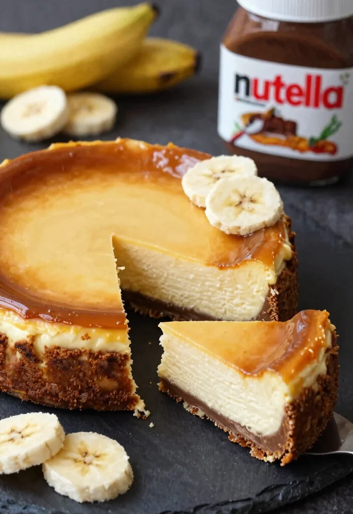 18 Creme Brulee Cheesecake Ideas: Silky Crunchy Fusion - 9. Nutella and Banana Creme Brulee Cheesecake 1