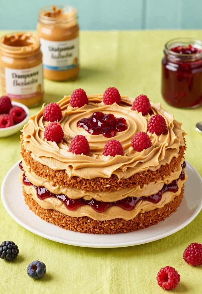 18 Easy and Delicious Vegan Birthday Cake Ideas - 11. Peanut Butter and Jelly Cake 1