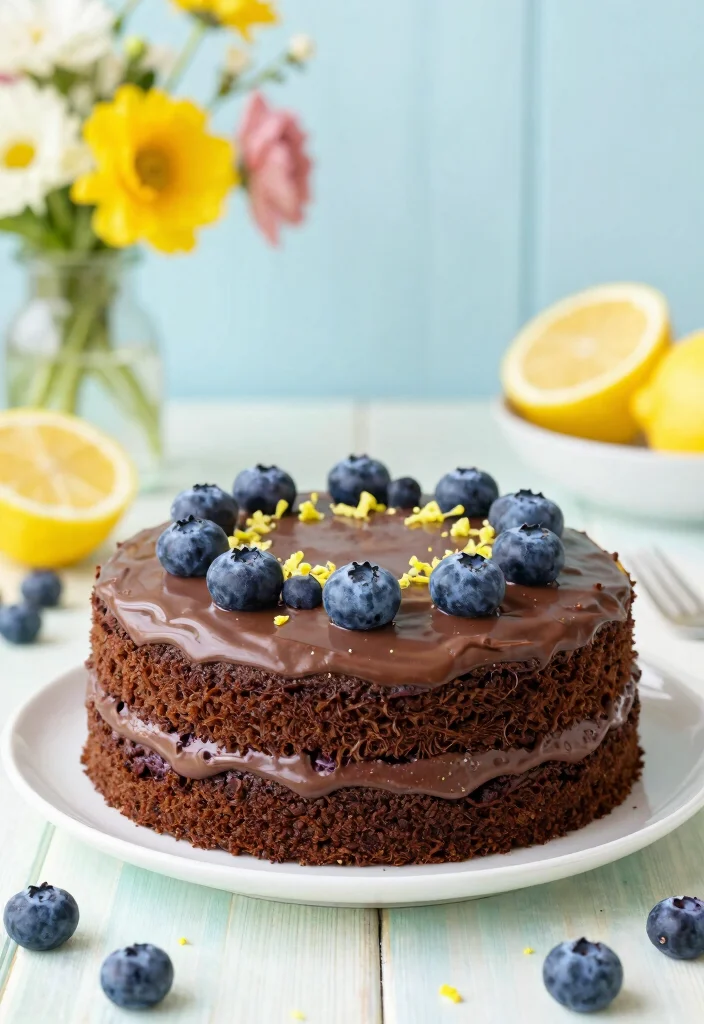 18 Homemade German Chocolate Cake Ideas: Rich Classic Layers - 17. Blueberry Lemon German Chocolate Cake 1