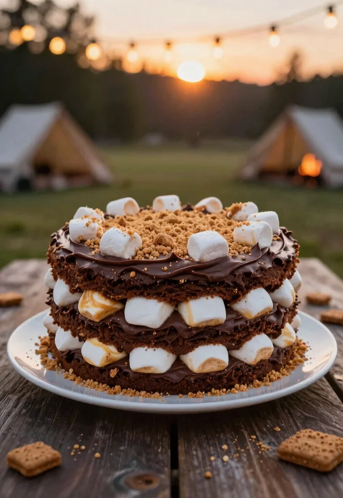 18 Homemade German Chocolate Cake Ideas: Rich Classic Layers - 8. S'mores German Chocolate Cake 1
