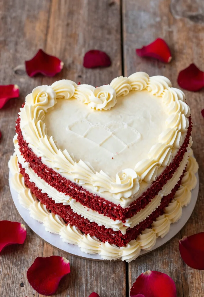 18 Lambeth Heart Cake Ideas Vintage Piped Elegance - 1. Classic Red Velvet Lambeth Heart Cake 1