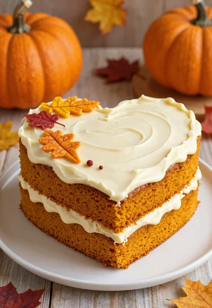 18 Lambeth Heart Cake Ideas Vintage Piped Elegance - 13. Pumpkin Spice Heart Cake 1