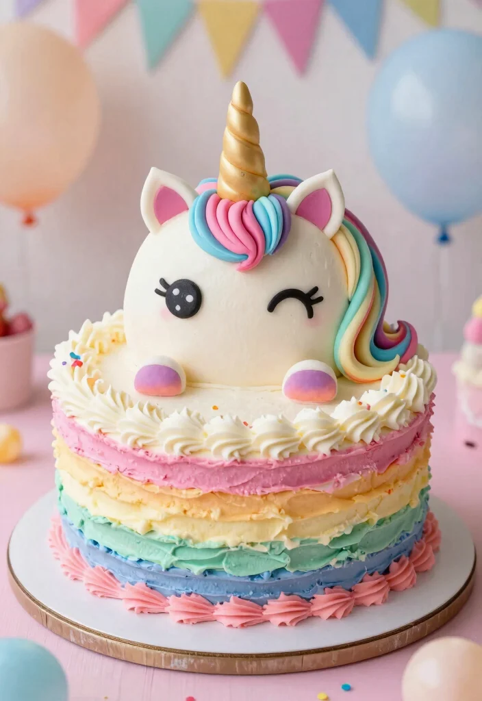 18 Lambeth Heart Cake Ideas Vintage Piped Elegance - 17. Whimsical Unicorn Heart Cake 1