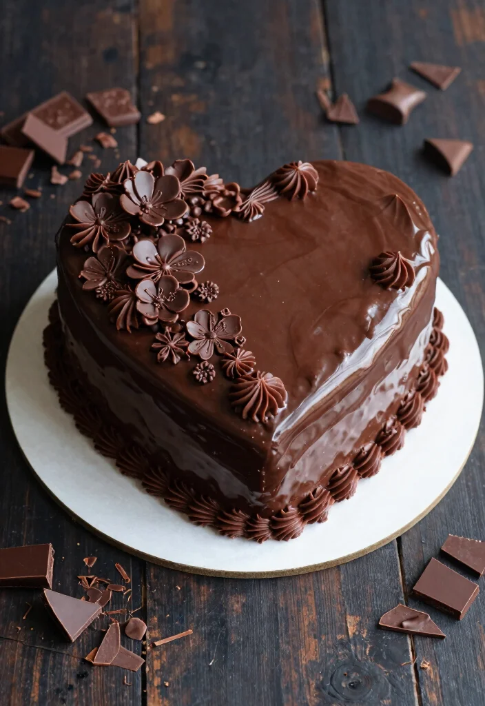 18 Lambeth Heart Cake Ideas Vintage Piped Elegance - 5. Chocolate Ganache Piped Heart Cake 1