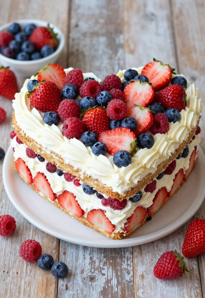 18 Lambeth Heart Cake Ideas Vintage Piped Elegance - 8. Berry Medley Heart Cake 1