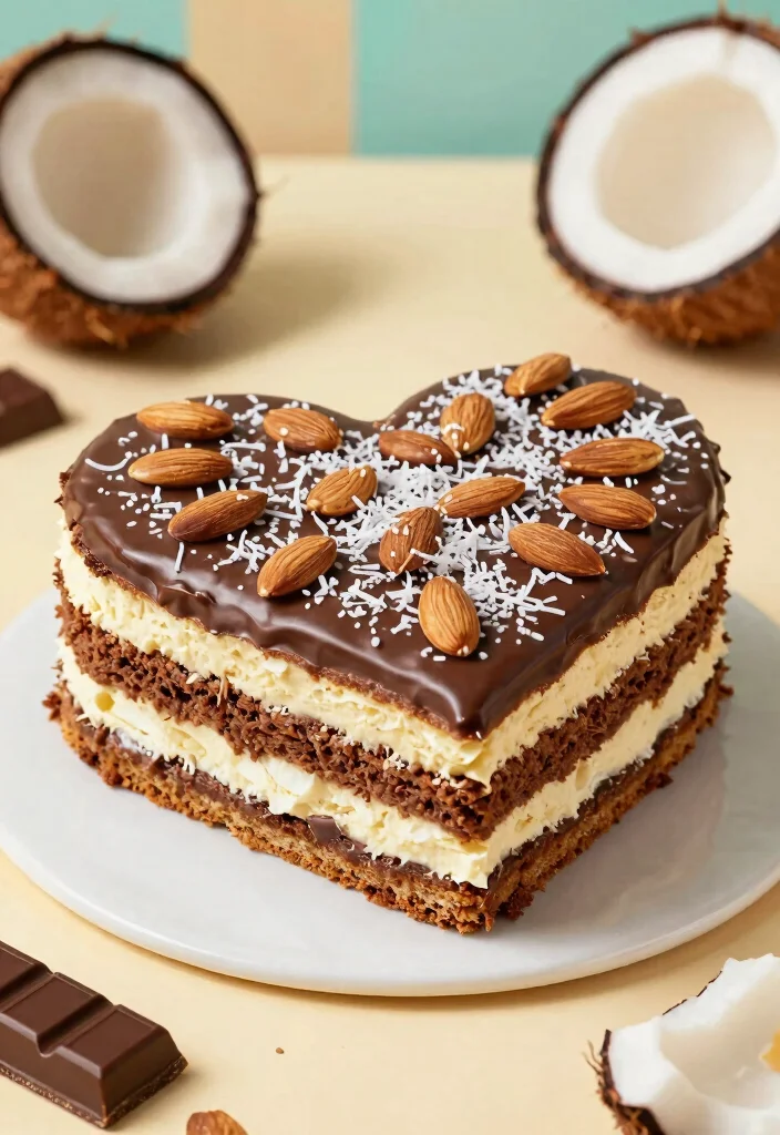 18 Lambeth Heart Cake Ideas Vintage Piped Elegance - 9. Almond Joy Lambeth Heart Cake 1