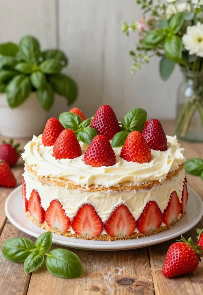 18 Paula Deen Strawberry Cake Ideas: Southern Classic Dessert - 10. Strawberry Cake with Basil 1