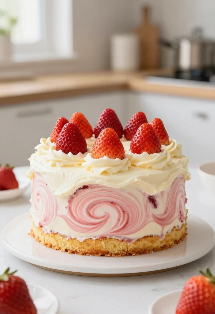 18 Paula Deen Strawberry Cake Ideas: Southern Classic Dessert - 16. Strawberry Swirl Cake 1